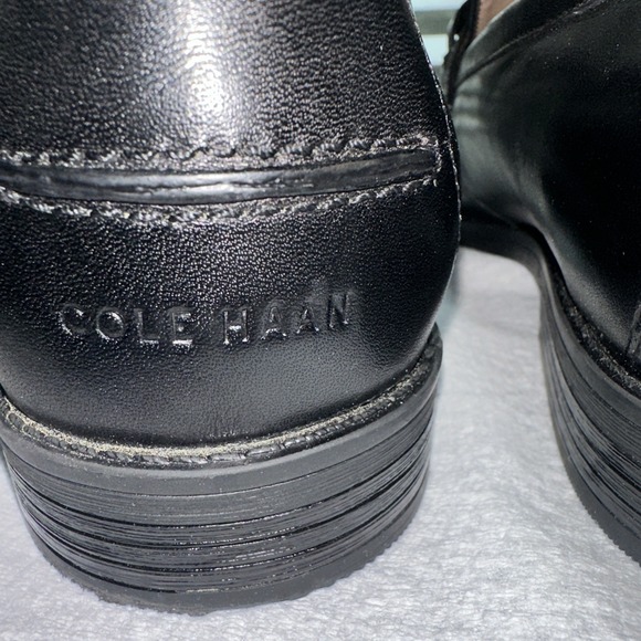 Cole Haan Women Size 10.5B Stassi Chain Slip On‎ Loafers Black Flats Casual